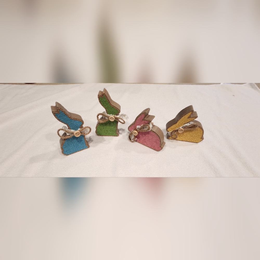 Bunnies-Wooden W/ Mini Clothes Clips Attached-Slightly Used. Perfect For Easter!